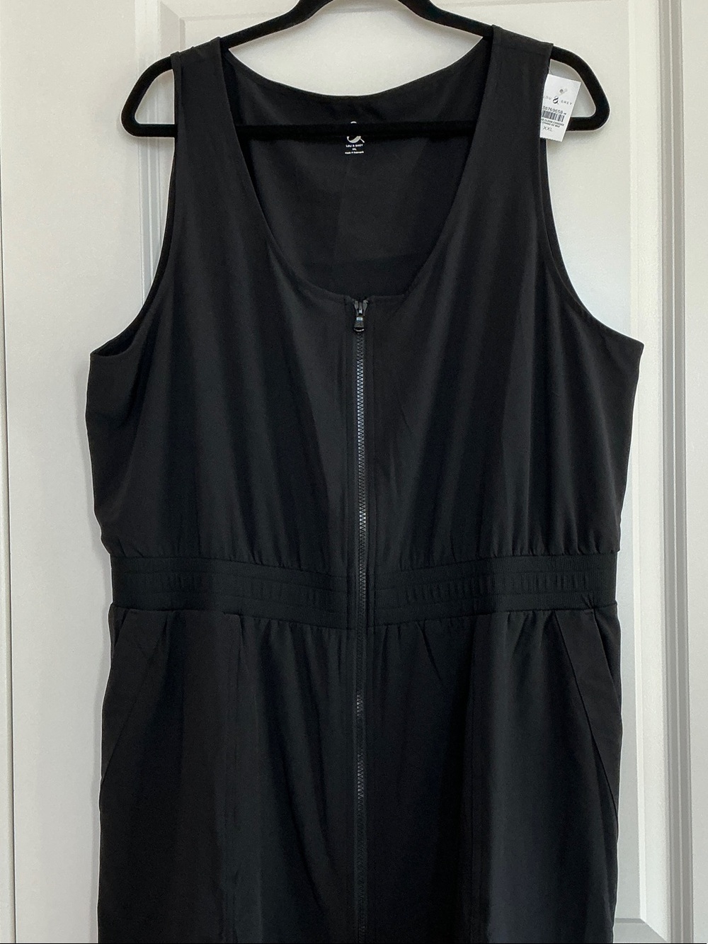 Lou & Grey Black Sleeveless Mini Dress with Front Zip